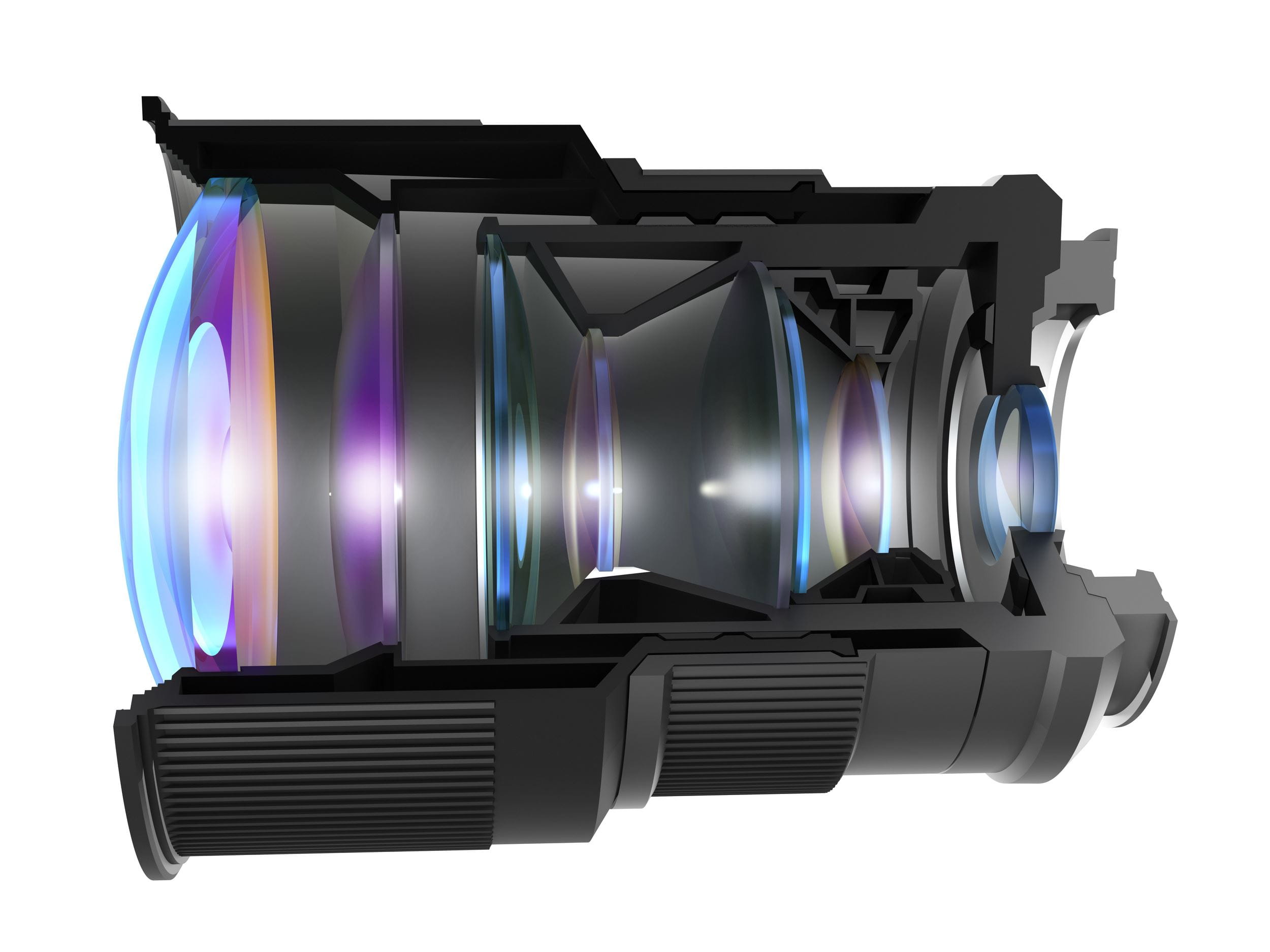 Sectional camera lens