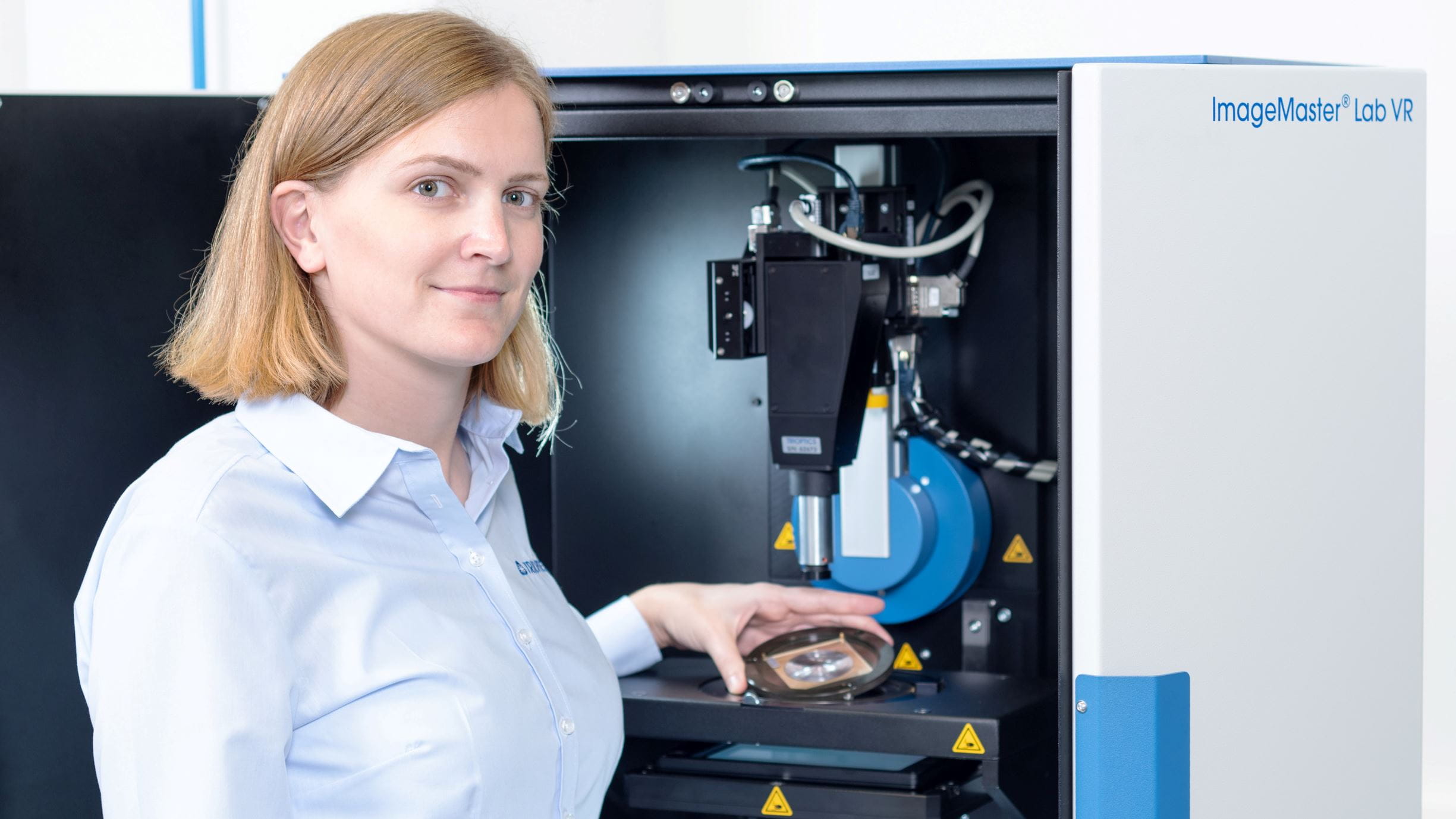 Woman in front of  ImageMaster® Lab VR
