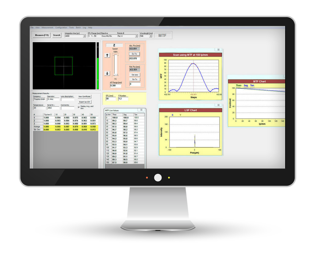 Optickle Software OptiSpheric® - Testing of optomechanical parameters | TRIOPTICS